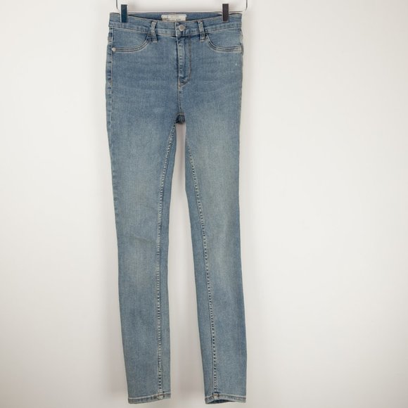 Free People Jeans High Rise Skinny Leg Medium Wash Denim Blue Size 26 - Picture 2 of 6